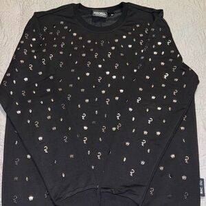 Maceoo Black Sweatshirt with Silver Accents